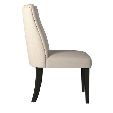Live Edge Parson Chairs, Cream/Black-Side Chair-Parc Decor