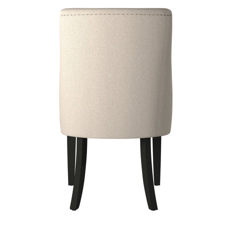 Live Edge Parson Chairs, Cream/Black-Side Chair-Parc Decor