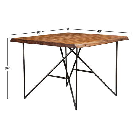 Live Edge Pub Table, Light Walnut-Pub Table-Parc Decor