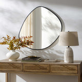 Lochovice Black Distressed Wood Mirror-Mirrors-Parc Decor