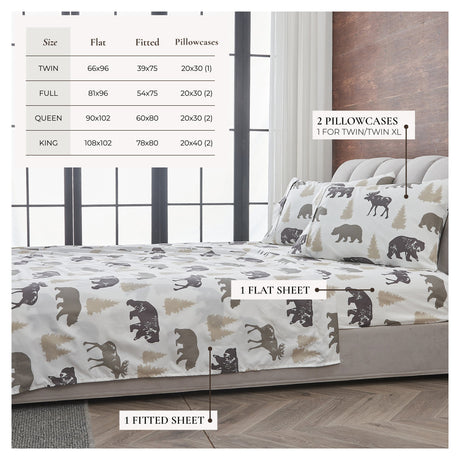 Lodge Printed Sheet Set - Mountain Ridge Collection