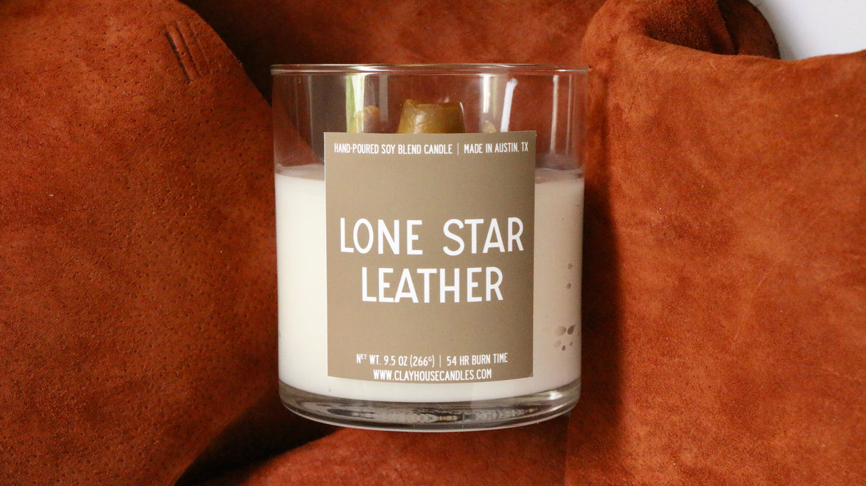 Lone Star Leather Container Candle-Candles-Parc Decor