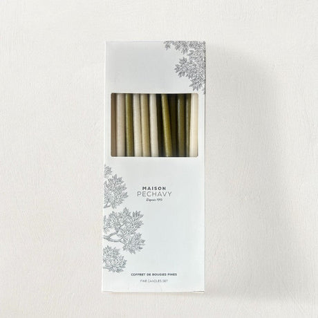 Long Taper Candles, Olive Color, Set of 20-Candles and Candle Accessories-Parc Decor