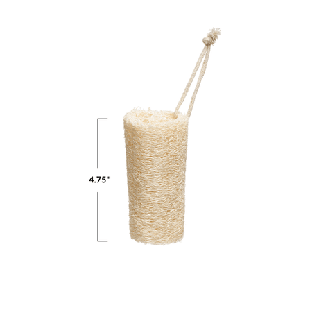 Loofah Brush with Cotton Rope Hanger, Natural