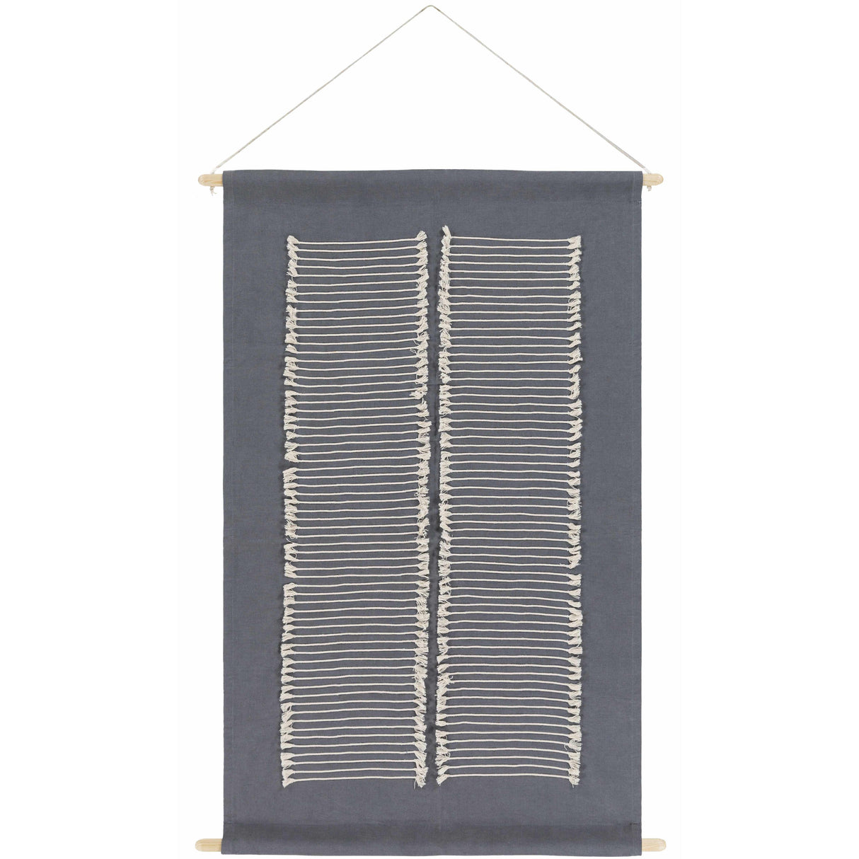 Lopez Navy Cotton Striped Wall Hanging-Decor-Parc Decor