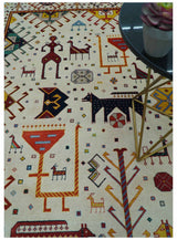 Lori Gabbeh Design Ivory 8x11.7 Hand Knotted wool Area Rug