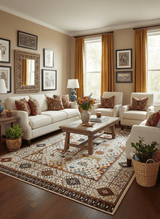 Lori Gabbeh Design Ivory 8x11.7 Hand Knotted wool Area Rug