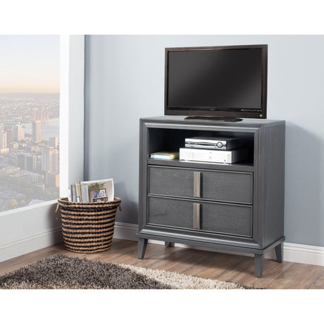 Lorraine Media Chest, Dark Grey-TV Chest-Parc Decor