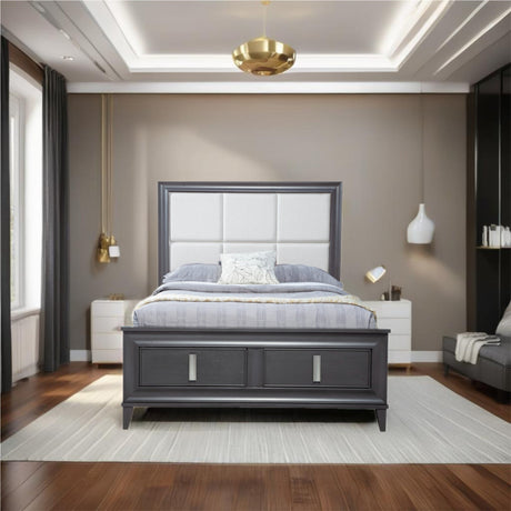 Lorraine Storage Bed, Dark Grey-Beds-Parc Decor