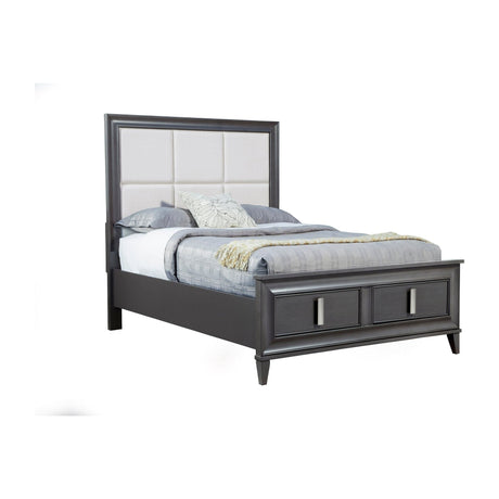 Lorraine Storage Bed, Dark Grey-Beds-Parc Decor