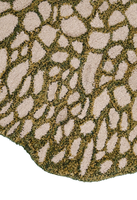 Lotus Lace Green Hand Tufted Wool Area Rug