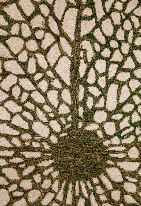 Lotus Lace Green Hand Tufted Wool Area Rug