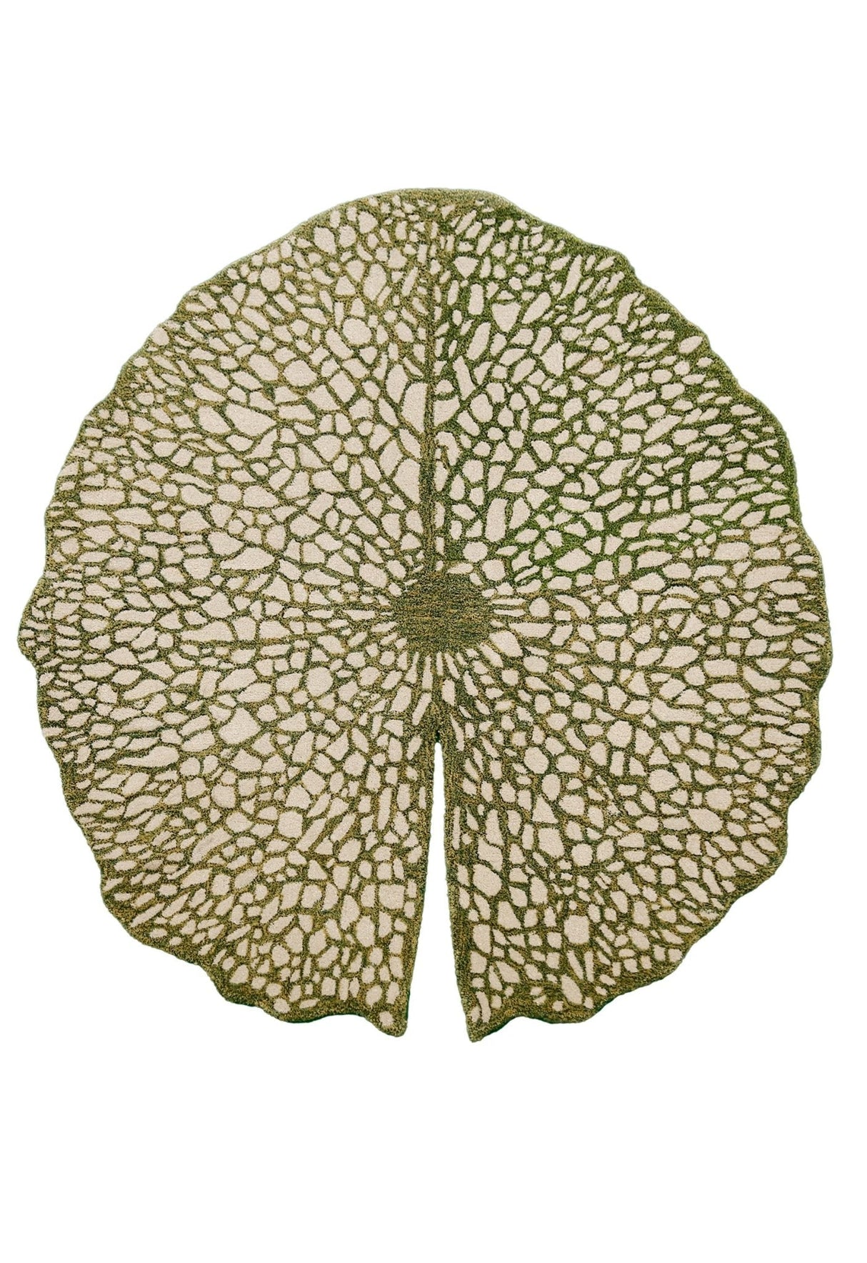 Lotus Lace Green Hand Tufted Wool Area Rug
