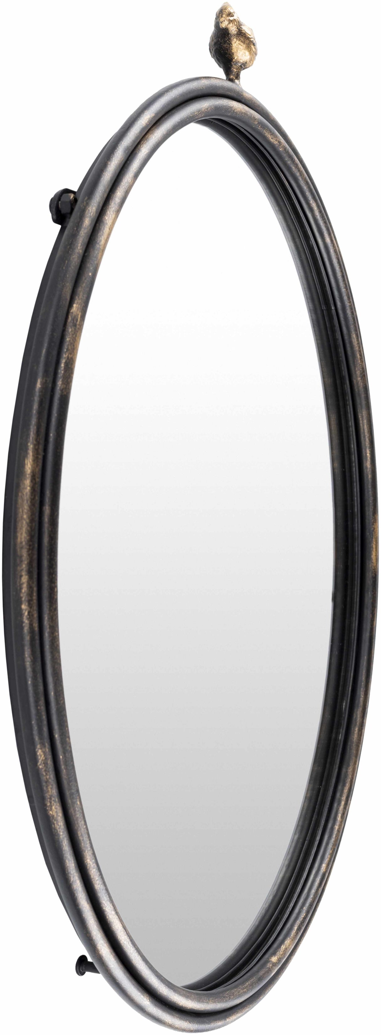 Loughlinstown Gold Frame Round Mirror-Mirrors-Parc Decor