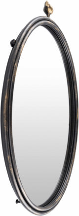 Loughlinstown Gold Frame Round Mirror-Mirrors-Parc Decor
