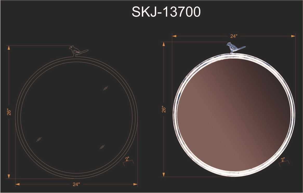 Loughlinstown Gold Frame Round Mirror-Mirrors-Parc Decor