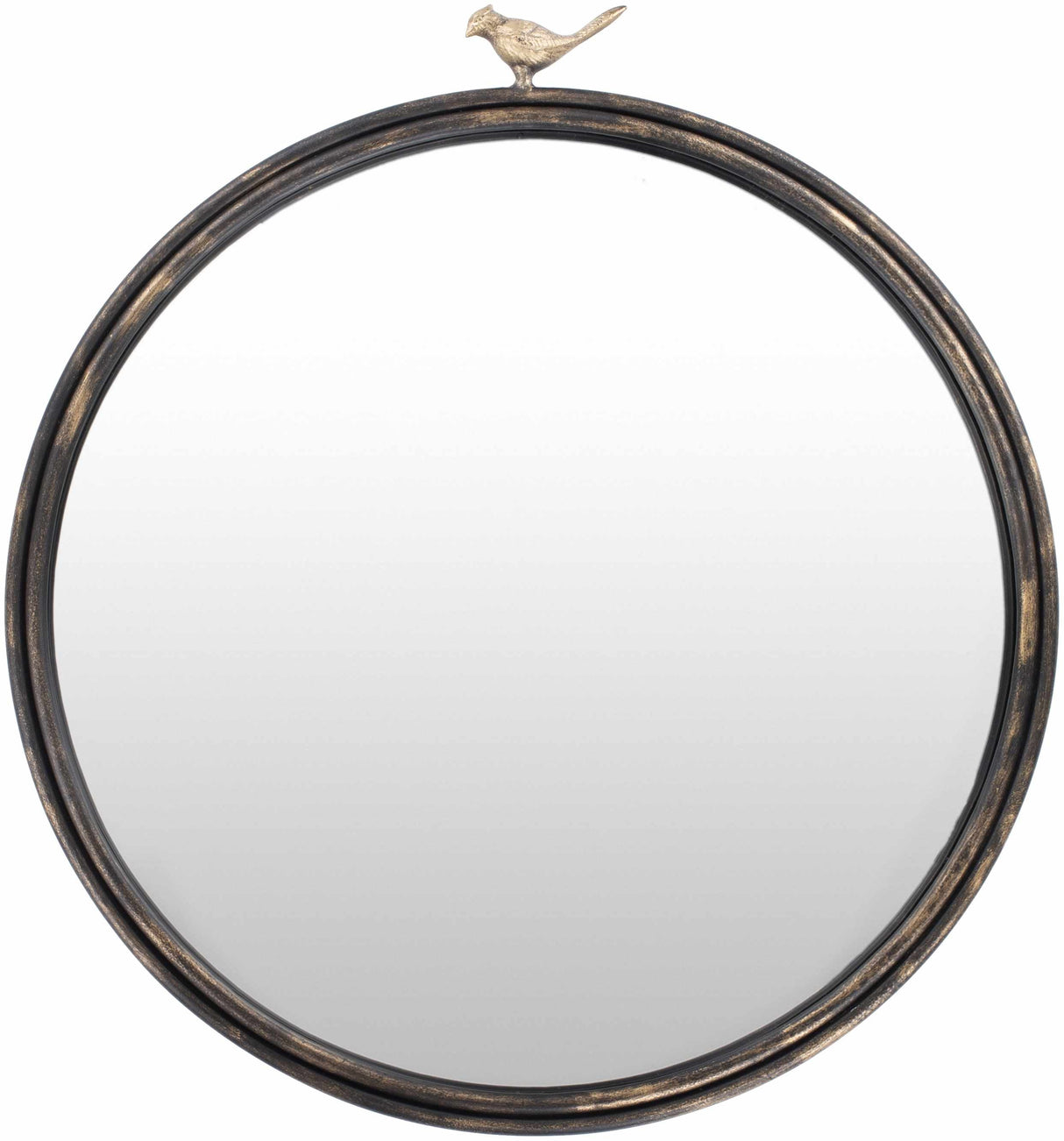 Loughlinstown Gold Frame Round Mirror-Mirrors-Parc Decor