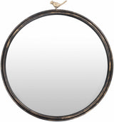 Loughlinstown Gold Frame Round Mirror-Mirrors-Parc Decor