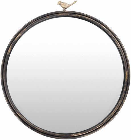 Loughlinstown Gold Frame Round Mirror-Mirrors-Parc Decor