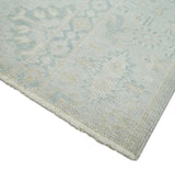 Low Pile 2x3 Hand Knotted Gray, Beige and Ivory Traditional Oushak Wool Rug