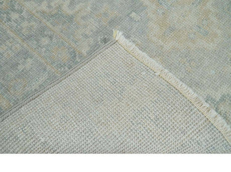 2x3 Hand Knotted Gray And Beige Traditional Oushak Wool Rug