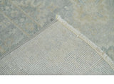 Low Pile 2x3 Hand Knotted Gray, Beige and Ivory Traditional Oushak Wool Rug