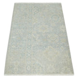 2x3 Hand Knotted Gray And Beige Traditional Oushak Wool Rug
