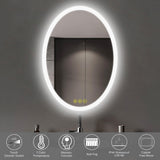 LuminaMirror Oval Frameless LED Anti-Fog Dimmable Bathroom Vanity Mirror-镜子-Parc Decor