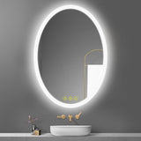 LuminaMirror Oval Frameless LED Anti-Fog Dimmable Bathroom Vanity Mirror-镜子-Parc Decor