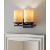 Luminous 11"W 2-Light Bath Vanity Light Fixture Rustic Ebony Finsh by Maxim