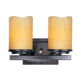 Luminous 11"W 2-Light Bath Vanity Light Fixture Rustic Ebony Finsh by Maxim