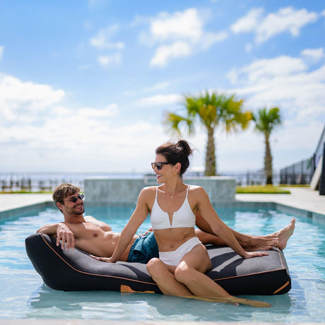Lux Double Inflatable Chaise Pool Float with Sunbrella® Fabric