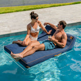 Lux Double Inflatable Chaise Pool Float with Sunbrella® Fabric