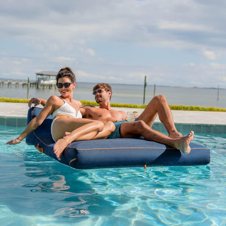 Lux Double Inflatable Chaise Pool Float with Sunbrella® Fabric
