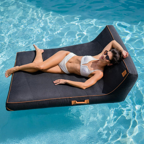 Lux Double Inflatable Chaise Pool Float with Sunbrella® Fabric