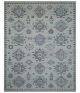 Luxe Custom Made Turkish Ivory Hand knotted Wool And Linen Blend Rug