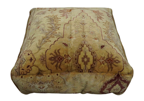 Luxury Floor Pillow made Pouf from restored fine quality hand knotted area rug |FP2