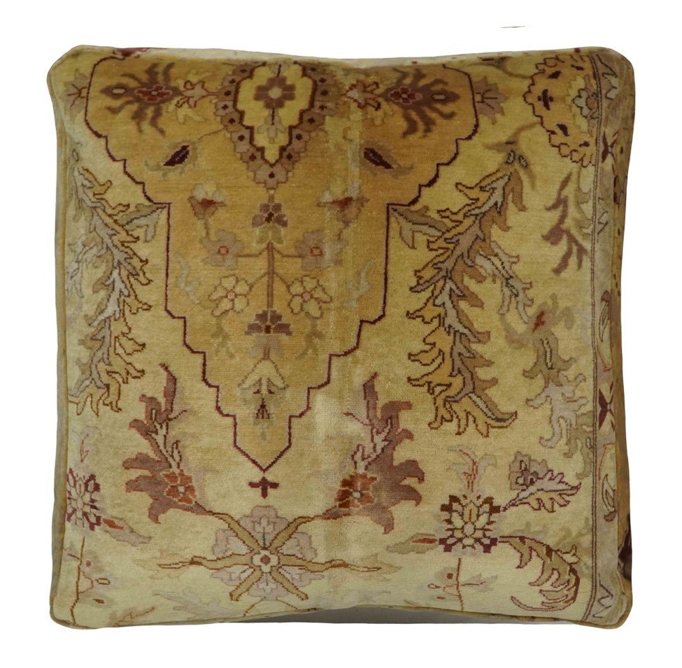 Luxury Floor Pillow made Pouf from restored fine quality hand knotted area rug |FP2-Floor Pillows-Parc Decor