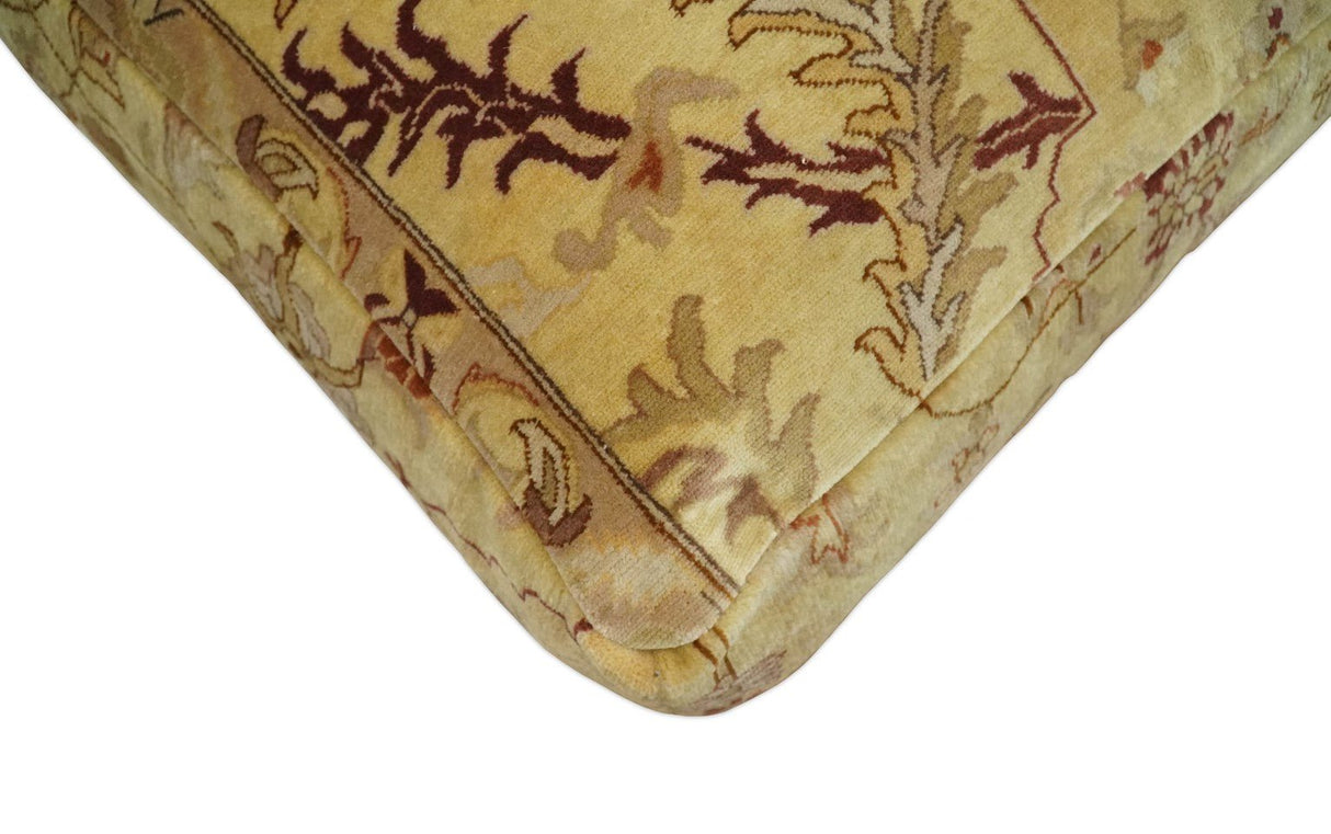 Luxury Floor Pillow made Pouf from restored fine quality hand knotted area rug |FP2-Floor Pillows-Parc Decor