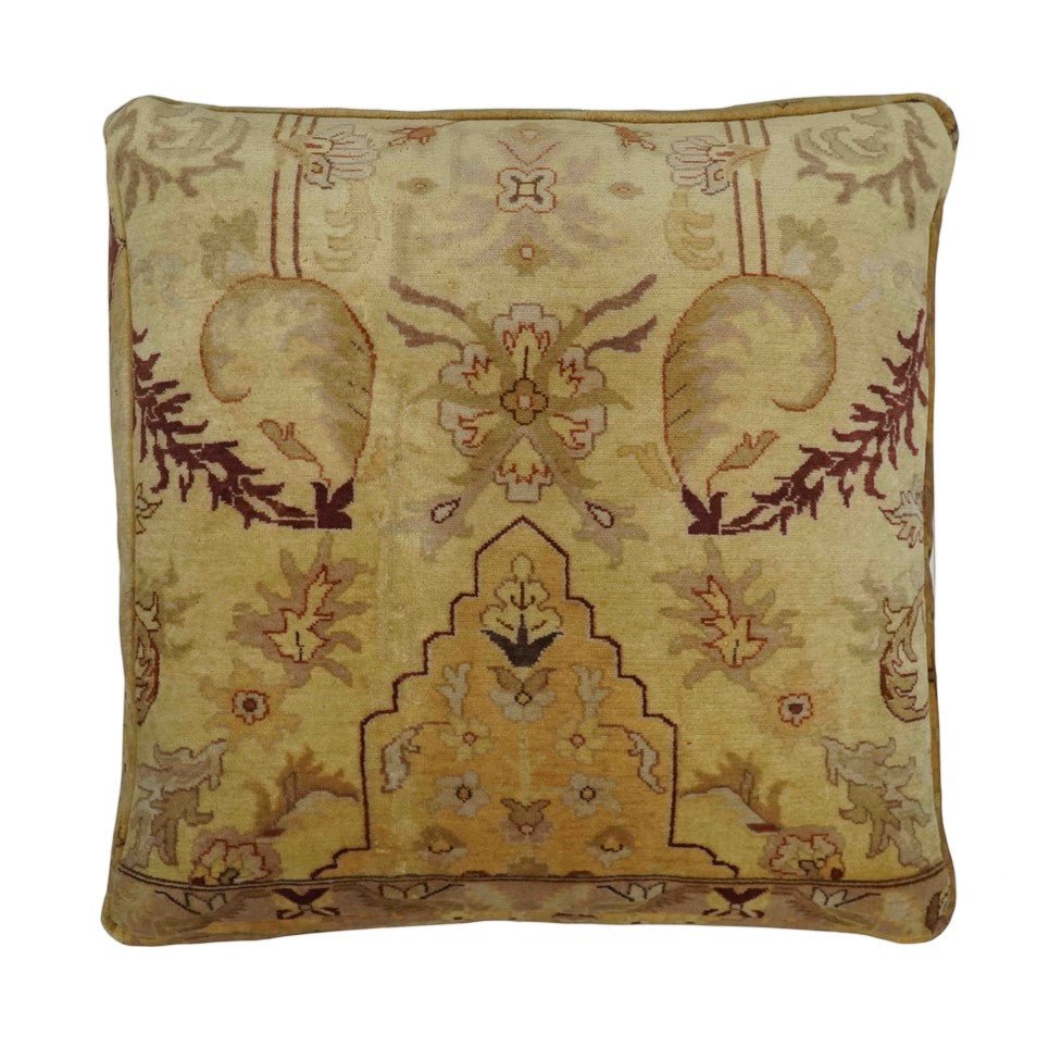 Luxury Floor Pillow made Pouf from restored fine quality hand knotted area rug |FP2-Floor Pillows-Parc Decor