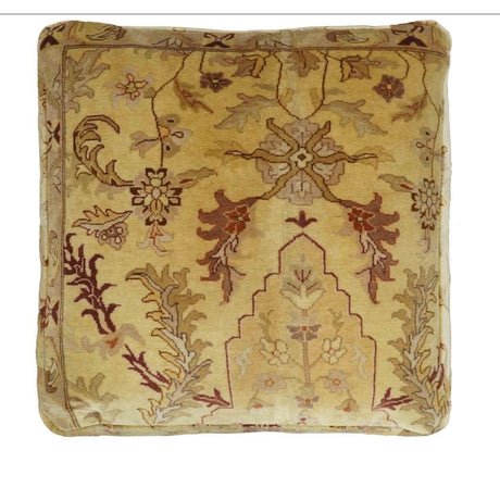 Luxury Floor Pillow made Pouf from restored fine quality hand knotted area rug |FP2-Floor Pillows-Parc Decor