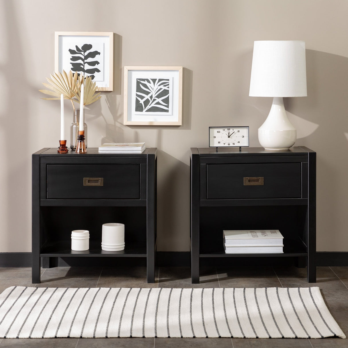 Lydia Solid Wood Modern Contemporary Nightstand-Bedroom-Parc Decor