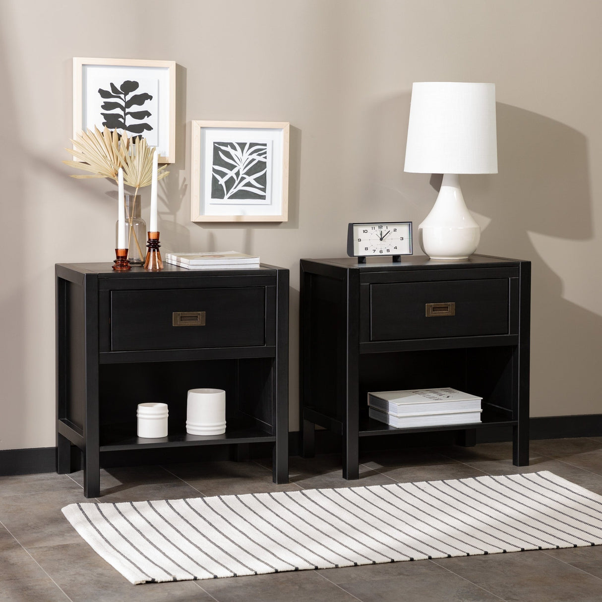 Lydia Solid Wood Modern Contemporary Nightstand-Bedroom-Parc Decor