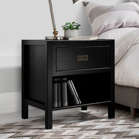 Lydia Solid Wood Modern Contemporary Nightstand-Bedroom-Parc Decor