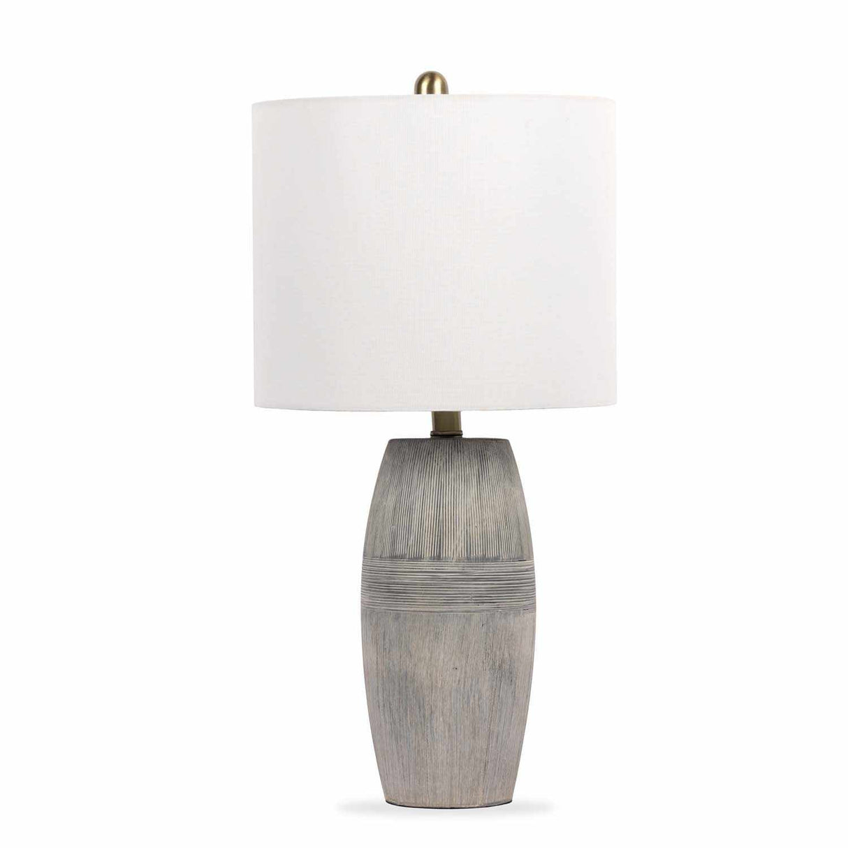 Mabayo Ribbed White Ceramic Table Lamp-Lighting-Parc Decor
