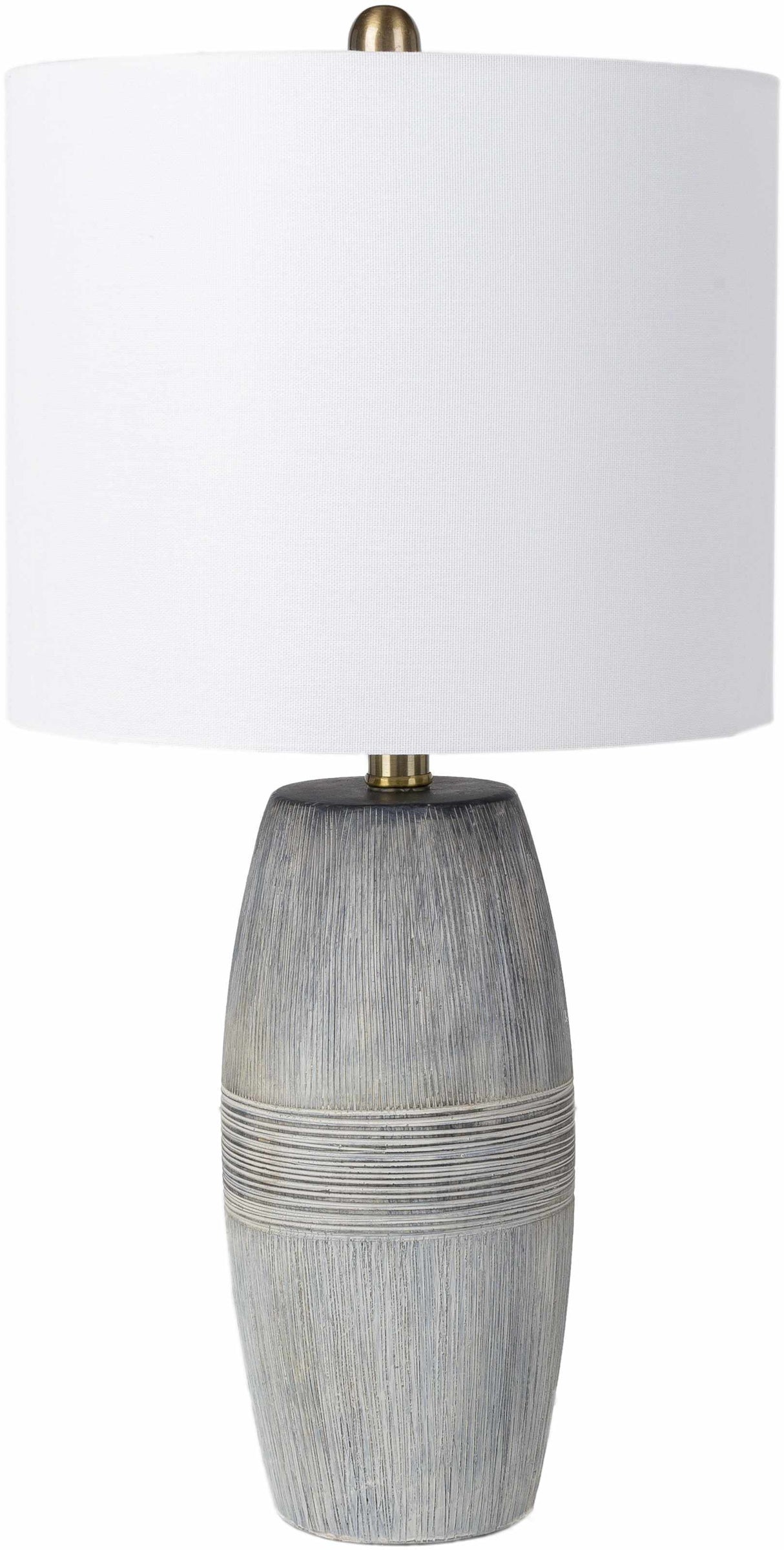 Mabayo Ribbed White Ceramic Table Lamp-Lighting-Parc Decor