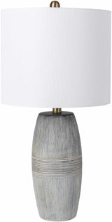 Mabayo Ribbed White Ceramic Table Lamp-Lighting-Parc Decor