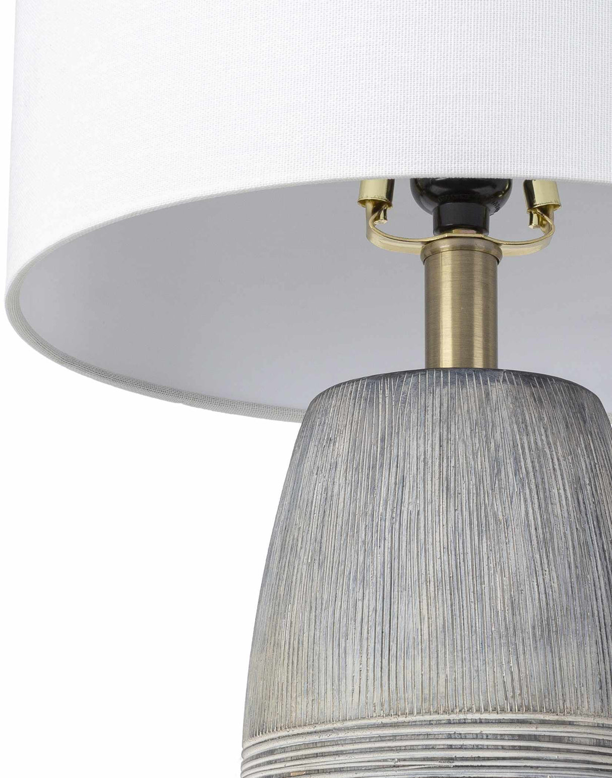 Mabayo Ribbed White Ceramic Table Lamp-Lighting-Parc Decor