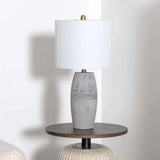 Mabayo Ribbed White Ceramic Table Lamp-Lighting-Parc Decor