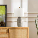 Mabayo Ribbed White Ceramic Table Lamp-Lighting-Parc Decor